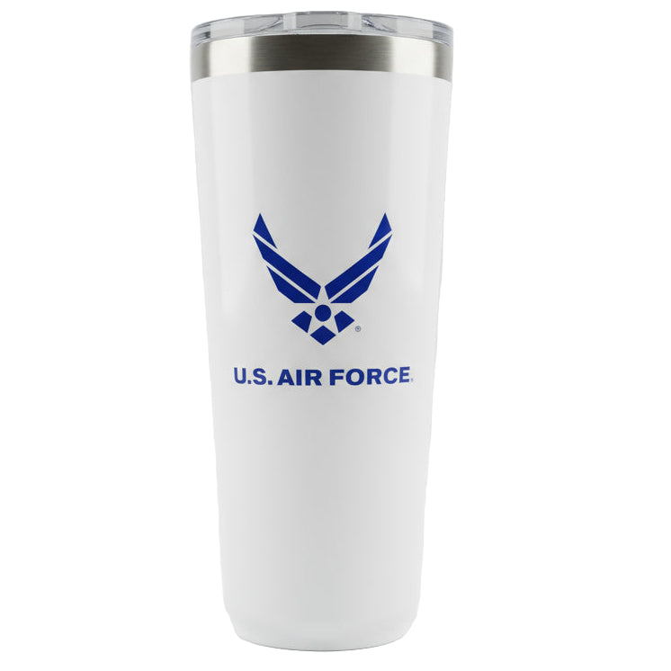 White 32oz tumbler with U.S. Air Force logo on a white background