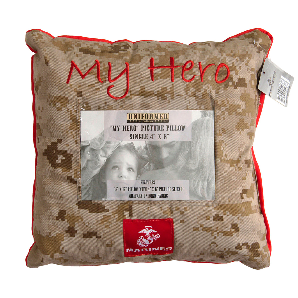MY HERO 12x12 Marine Corps Picture Pillow (holds single 4x6 photo) - UNIFORMED®