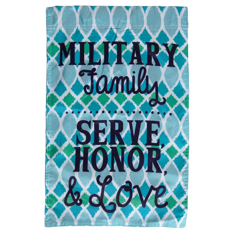 MILITARY FAMILY SERVE, HONOR & LOVE DOUBLE SIDED 13 x 18 GARDEN FLAG - UNIFORMED®