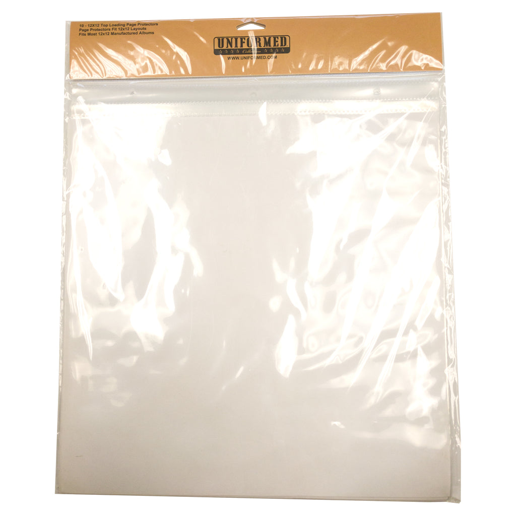 10 pack - 12" x 12" Top Loading Page Protectors - UNIFORMED®