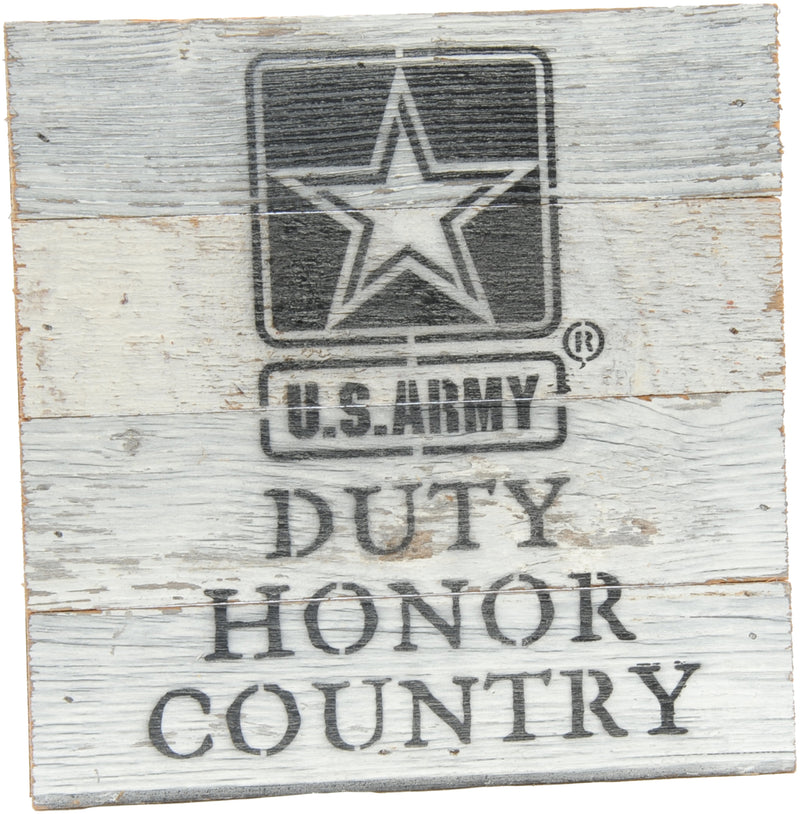 8x8 DUTY HONOR COUNTRY WOOD SIGN - ARMY - UNIFORMED®